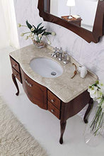 Mobile da bagno stile classico - Misura: L.118 P.57 - Finitura: Noce Antico - Top: Marmo tecnico botticino ricomposto - 100% made in Italy