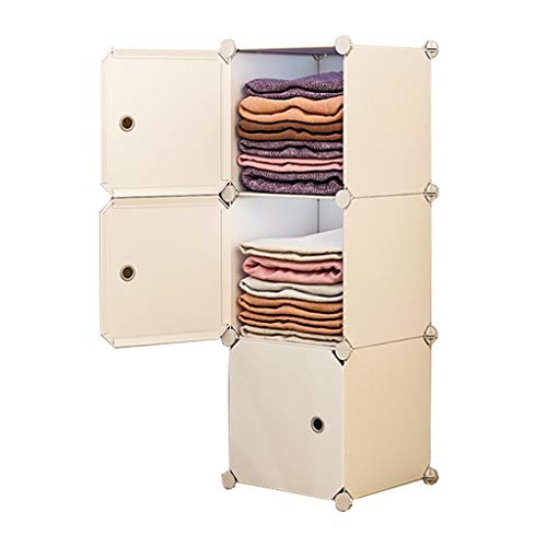 Locker Noleggio Home Camera Armadio Armadio Rimovibili Organizer Armadio di Immagazzinaggio di Vestiti di Plastica Scaffalature Dormitorio 34X32X96CM MUMUJIN (Color : White)