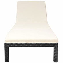 Festnight Lettino Prendisole da Giardino Esterno Schienale Reclinabile in Polirattan Marrone/Nero,Lettino da Sole in Polirattan,Sedia a Sdraio Raclinabile da Giardino in Rattan 195 x 60 x 22 cm