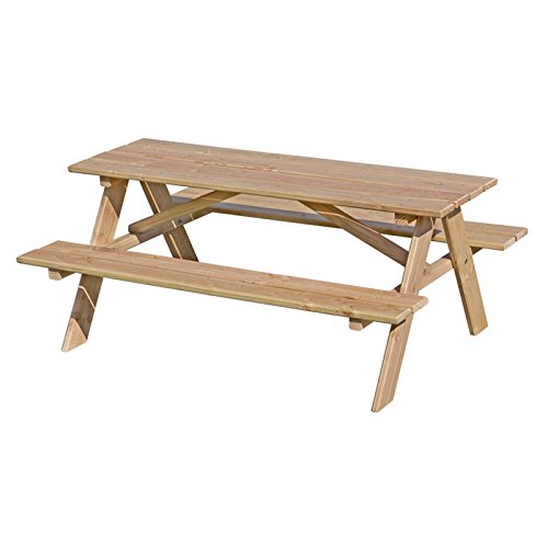 Tavolo + 2 panchine in uno - picnic per bambini - legno larice non trattato di Gartenpirat®