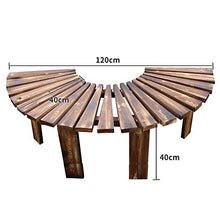Panchina in legno massello per esterni con terrazza sul cortile, Anello intorno alla panchina dell'albero del giardino dell'albero, Panca curva resistente alle intemperie senza schienale