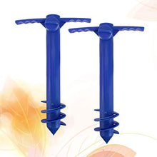 Yardwe 2Pezzi Picchetto di Supporto per ombrellone Mare Spiaggia in plastica Porta ombrellone da Spiaggia,Blu (14,9 x 9,8 x 3,1 Pollici)