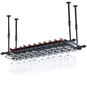 LHQ-HQ Metalli Casa Vino Rack Altamente scalabile- attaccatura del Supporto di Wine Glass Bagagli Scaffale Decorativi Calici Adatto for Bar, Neri Casuali