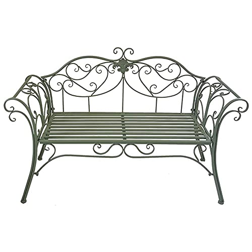 GaoF Panchina da Giardino per terrazza Panchine per Il Tempo Libero da Esterno, panchina da Giardino in ghisa Resistente alle intemperie e antiruggine, panchina Princess a 2 posti con Schienale e