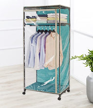 Wenko 86355500 Breeze-Armadio Trasparente con ripiano, in Polipropilene, 75 x 166 x 50 cm, Colore: Petrolio, Nero, 166 x 50 x 75 cm