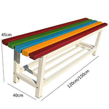 GaoF Panchine da Giardino Resistenti alle intemperie, Panchina con doghe in Legno massello anticorrosivo e Piedini in ghisa, per panche da spogliatoio Panca da Palestra in Legno massello Sgabello da