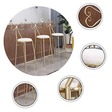 YS Sedia Sgabello da Bar Sedile da Bar, Creativo Iron Art Nordic High Butterfly Knot Schienale Cuscino in Spugna da Pranzo con Poggiapiedi Modern Restaurant Pub Counter,75 cm