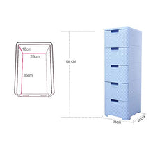 EXCLVEA Armadio Appendiabiti Dresser 5 cassetto Governo di immagazzinaggio con Serrature di plastica cassetto Dresser for i Vestiti (Colore : Blu, Dimensione : 108x40x35cm)