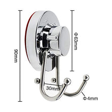 LumenTY 2 ganci a ventosa da parete con resistente acqua e ruggine, carico massimo 6 kg, per bagno e cucina, doppio gancio in acciaio inox