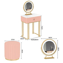 Tavolo Da Trucco Con Cassetti,Interruttore Touch Screen & Sgabello Imbottito Per Camera Da Letto,Specchiera Tavolo Cosmetici Tavolo Cosmetici Con Specchio Con Luce Led-Bianco 40x40x75cm(16x16x30inch)