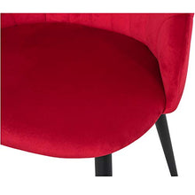 homcom Set 2 Sedie per Sala da Pranzo Imbottite, Poltroncine dal Design Nordico in Metallo e Velluto Rosso, 52x54x79cm