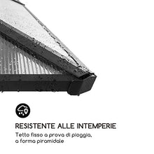 blumfeldt Pantheon Solid Sky Pavillon - Gazebo, Pergola, Tubi in Alluminio, Tettuccio: 3x3 m, 7.6x7.6 cm, Paletto Angolare con Spessore di 1,2 mm, Inossidabile, Senza Pareti Laterali, Nero