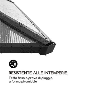 blumfeldt Pantheon Solid Sky Pavillon - Gazebo, Pergola, Tubi in Alluminio, Tettuccio: 3x3 m, 7.6x7.6 cm, Paletto Angolare con Spessore di 1,2 mm, Inossidabile, Senza Pareti Laterali, Nero