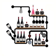 MoDi Wine Rack Retro Style Industriale Tubo di Acqua a Parete Vino Rack (L100cm * H120CM)