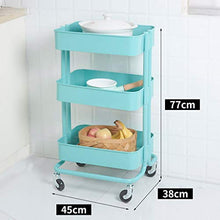 &ripiano di stoccaggio Scaffalature Multifunzionali Ferro Art Home Soggiorno Camera da letto Cucina Bagno Con ruote Carrello Portaoggetti a 3 strati Scaffale di finitura