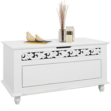 Deuba Cassapanca Shabby Contenitore 80x40x48cm Baule in Legno Bianco Arredamento Country Salvaspazio