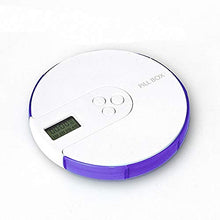 FZ FUTURE Scatola per Pillole Portatile, portapillole con Timer Sveglia Pill Dispenser, per Pillole Vitamin Olio di Pesce Aiuta Gli Anziani,Viola