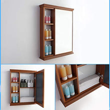 haozai Mobiletto Pensile da Bagno con Specchio Salvaspazio Mobile da Lavabo Stile Rustico Armadietto Arredo Specchio A Parete, 60x70x12.5cm 20