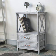 Comodino Mediterraneo Semplice Cassettiere Vintage in Legno massello Vetrina da Giardino Soggiorno Armadietto angolare FANJIANI