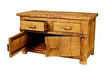 Windalf Grande comò naturale IORLAS 120 cm rustico credenza in legno fatto a mano in legno