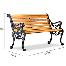 outdoor furniture Panca da Giardino panchina in ghisa per Esterni, Sedili da terrazza in Legno massello anticorrosivi Resistenti alle intemperie, Panchina in Struttura Metallica Rinforzata