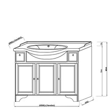 Bagno Italia Mobile Arredo Bagno Portofino cm105 Arte povera con lavabo in Ceramica e Specchio Mobili I
