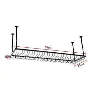Rastrelliere per bicchieri da vino Supporto bicchiere da vino, mensola Pensola appesa Decorazione del ferro da bagno Portavolo, altezza regolabile: 30 - 60 cm, può ospitare 24 tazze Organizzazione e c