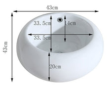Eridanus Serie Luciano -01, Lavabo di Ceramica Bianco Lusso Lavandino Lavello Lavamano Lavabo da Appoggio Tondo Ovale Bacinella Lavandino Lavello per Bagno Casa Bidet Lavabo con Troppopieno