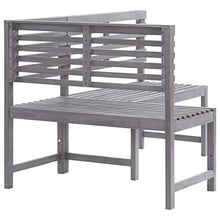 vidaXL Panca da Giardino ad Angolo Grigia 140 cm Legno Massello Acacia