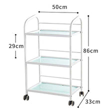 Carrello in Metallo, Carrello per Parrucchiere a 3 Strati, Carrello per Capelli, Carrello per vassoi, Beauty Car con Un cassetto chiudibile a Chiave biancoZHFZD