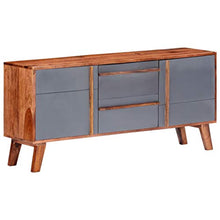 FAMIROSA Credenza Grigia 120x30x55 cm in Legno Massello di Sheesham