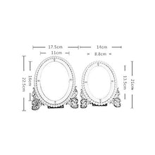 HXYSJ Specchio Cosmetico da Appoggio in Strass, Specchio per Il Trucco della Sposa ， Specchio da Toeletta Ovale/retrò/Principessa Moda (Size : Small)