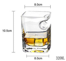 Bicchiere di Whisky di Sigaro, Fatto a Mano dal Vetro di Cristallo Senza Piombo, Vetro Vecchio Stile con Riposo con Sigaro frastagliato, Natale, Regali di Compleanno