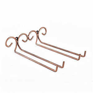 Huangjiahao Portabottiglie 2Lines Rack Porta Bicchieri da Vino in Metallo con Supporto in Metallo Colore Rame Montato sotto la Parete del Mobile per Cucina Bar Casa