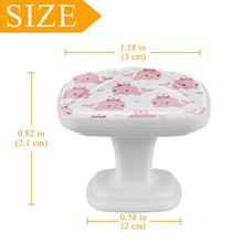 Set di 4 maniglie rotonde per armadio da cucina, credenza, cassettiera, cassettiera, con viti, per cucina, comò, armadietto, bagno, armadio con motivo a delfini cartoni animati con fiocco
