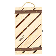 Rehomy Red Wine Box Wooden Slanted Bar Wine Gift Box Holder with Handle Rope for 2 Bottles of Wine