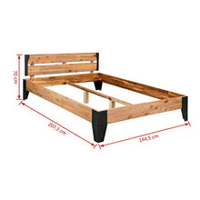 vidaXL Struttura Letto in Legno Massello di Acacia e Acciaio 140x200 cm