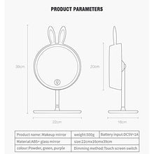 CFPPX Specchio Trucco con Luce LED, USB Ricaricabile Pieghevole Specchio Cosmetico, Makeup Mirror, Specchio da Rotazione a 360°,Viola,Rabbit1