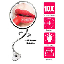 Xingkee Specchio Ingranditore da Trucco con Luce LED, Lente d'Ingrandimento,Specchio per Il Trucco,Cromato in Metallo,Perfetto Come Regalo per Donna E Ragazza Bianca