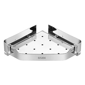 STOCCAGGIO DELL'ANGANIZZATORE DOCCIA, Scaffale per il bagno, supporto angolare Nessuna perforazione Doccia Parete Ripiani Acciaio inossidabile Rack di stoccaggio Acciaio Cestello con 2 ganci