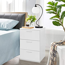 Yaheetech Set 2 Comodini Camera da Letto Bianco Comodino con 3 Cassetti Spaziosi Cassettiera Mobile da Letto in Legno Moderno Tavolino da Divano per Salotto Soggiorno 40 x 35 x 60 cm