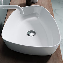 doporro Lavabo da Appoggio, Lavandino Bagno51.1X38.7X12cm, Lavabo da Minerale Fuso Colossum806, Bianco lucido
