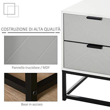 HOMCOM Comodino con 2 Cassetti di Design Base in Metallo, Mobiletto da Salotto, Studio e Camera da Letto