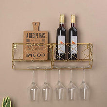 Scaffale da appendere alla parete per vino, in ferro, a doppio strato, per riporre vino, decorazione per la casa,