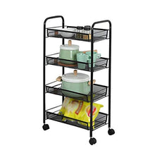 &ripiano di stoccaggio Scaffale da cucina, organizzatore del bagno Scaffale di stoccaggio for rack da cucina Scaffale a 4 ripiani Nero Scaffale di finitura