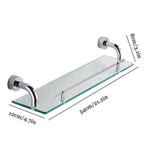 Mensola in Vetro Mensola Portaoggetti Bagno Mensola 1 Ripiano in Vetro Temperato Mensola Doccia Rettangolare Cromata in Rame Antiruggine a Parete