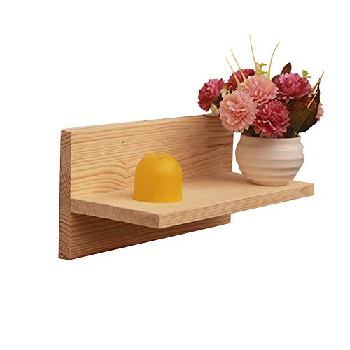 Semplicità Elegante Scaffale a Muro Scaffali Sospesi Scaffali in Legno Massello Liscio Semplice Contenitore per Alimenti Scaffale Libreria Camera da Letto Soggiorno Dormitorio, HJJ, Colore del legn