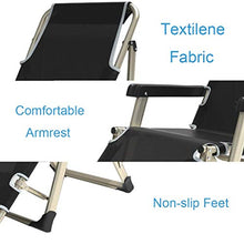 SHUAIIJUAN Sedia per il tempo libero domestico Sedie Relaxer Sedia pieghevole Pool sedie a sdraio Sdraio da spiaggia reclinabile Patio Sdraio Prato Lounge con poggiatesta max.200KG Capacità - Nero