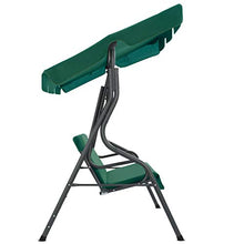 vidaXL Panchina a Dondolo da Giardino con Baldacchino e Cuscini Comodo Relax Stabile Elegante Altalena Telaio in Acciaio Verniciato Verde in Tessuto