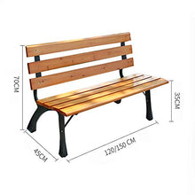 Household Products Panchina da Giardino panchina, panchina da Patio in Legno massello con Schienale anticorrosivo e panchina da Giardino per Giardino/Veranda/Balcone